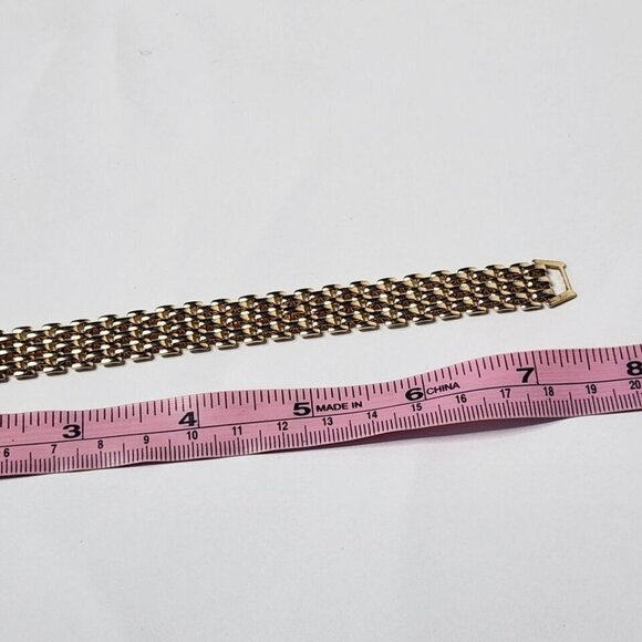 NLH Nat Landau Hyman Women's Gold Toned Link Layered Chain Bracelet - Picture 2 of 3